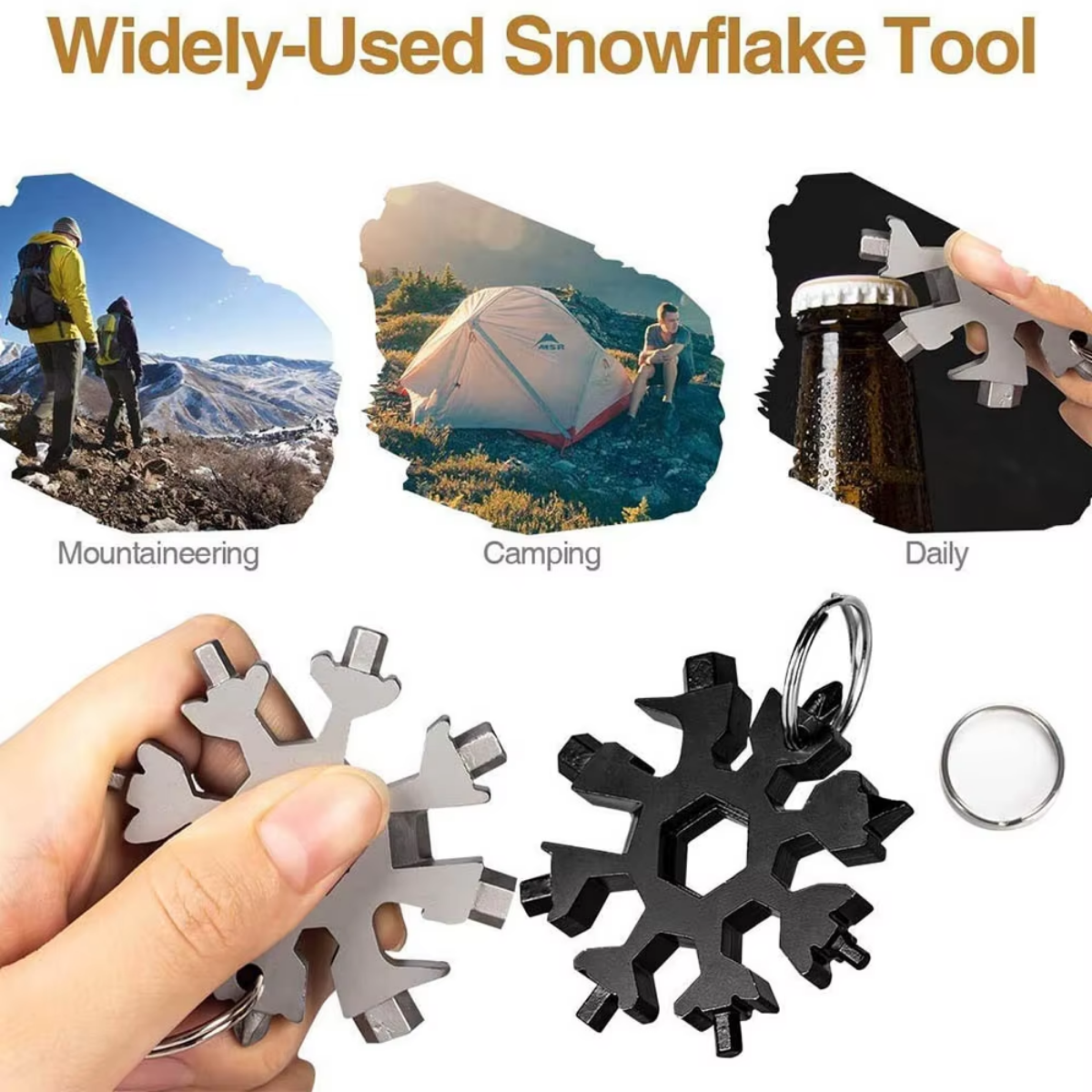 Snowflake Multi Tool Keychain for DIY and Repairs