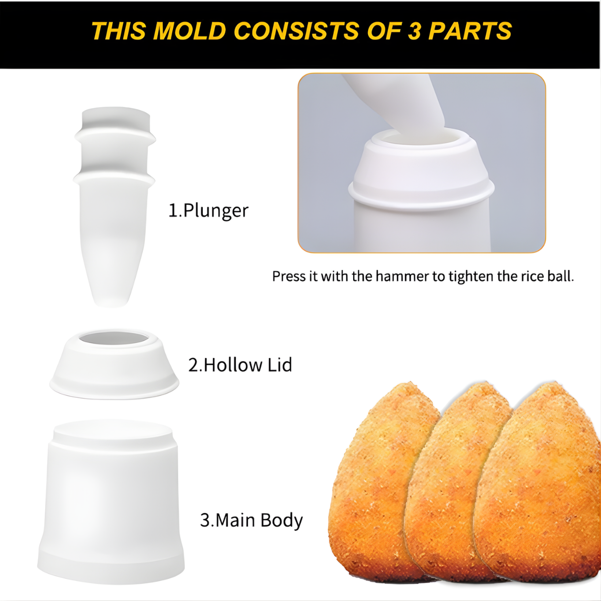 Durable and Easy-to-Clean Rice Ball Maker