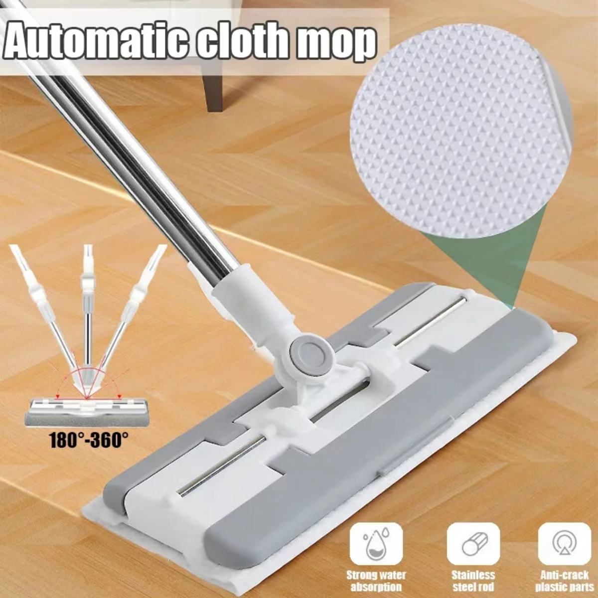 360° Rotating Self-Wringing Mop for Efficient Cleaning