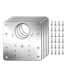 Hinge repair plate for cabinet door with screws